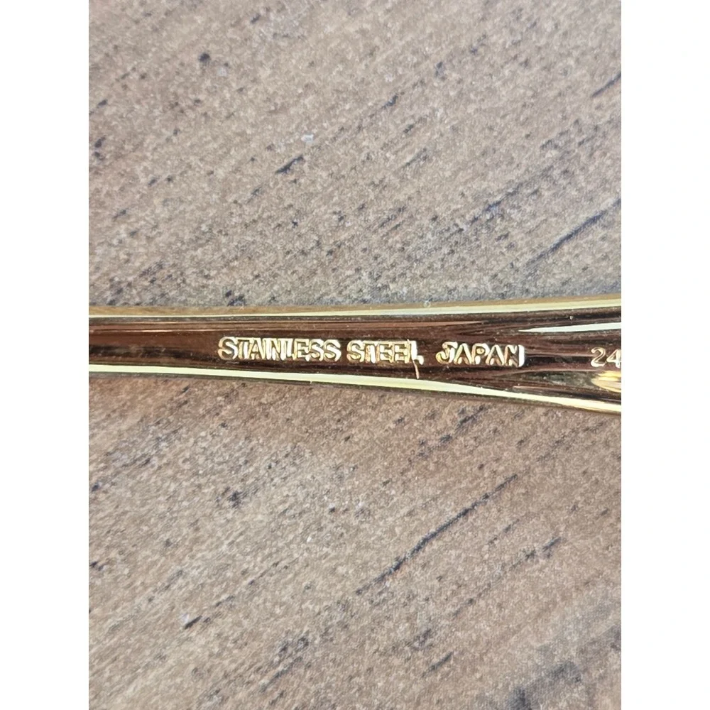 Vintage 24K Gold Plated Stainless Steel Butter Spreaders Japan Set of 6-SEE PICS
